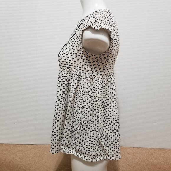 Vanessa Virginia top XS Heart Ladder Lace Tunic button front boho Anthropologie - Picture 2 of 15